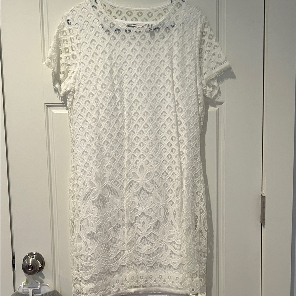 Isaac Mizrahi White Lace Dress size medium